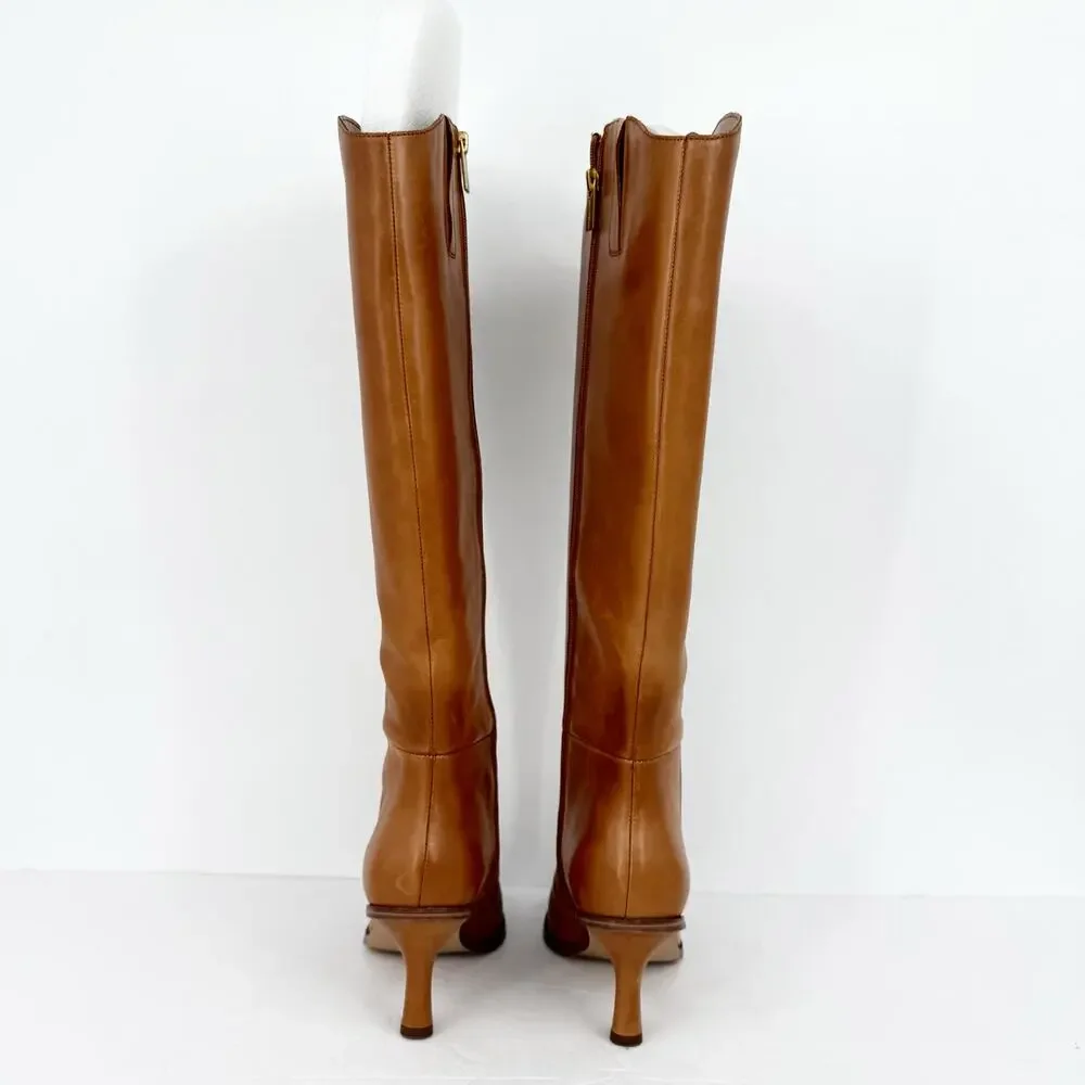 Vince Camuto Womens Emily Knee High Boots Size 6.5 M Wide Calf Brown Leather EUC
